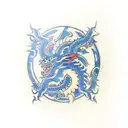 A traditional Japanese Yakuza symbol with a dragon motif tattoo design idea