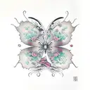evil butterfly tattoo design idea