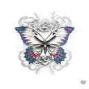 evil butterfly tattoo design idea