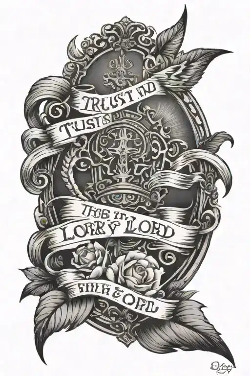 "Trust in the LORD always, for the LORD GOD is the eternal Rock" tattoo design idea