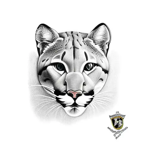 florida panther hiding in sawgrass  tattoo design idea