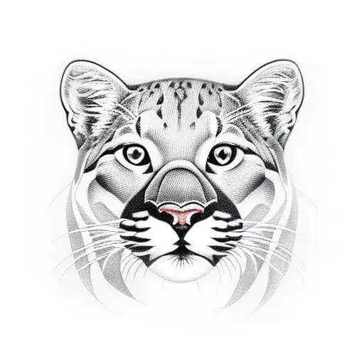 Realism "Florida Panther Hiding In Sawgrass" Tattoo Idea BlackInk AI