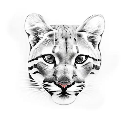 Realism "Florida Panther Hiding In Sawgrass" Tattoo Idea BlackInk AI