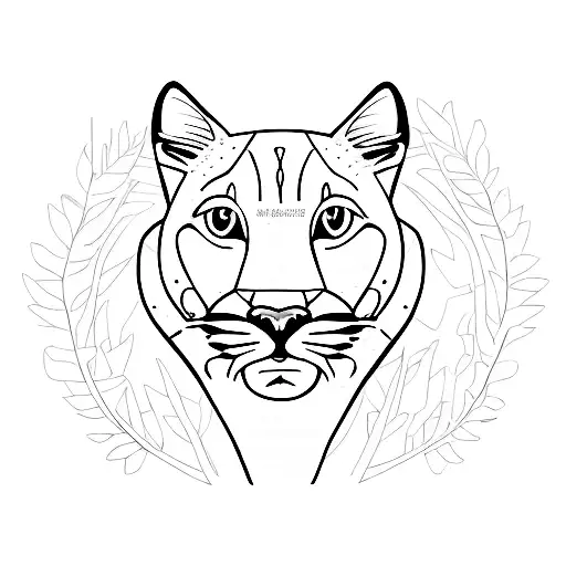 Minimalist "Florida Panther Hiding In Sawgrass" Tattoo Idea BlackInk AI