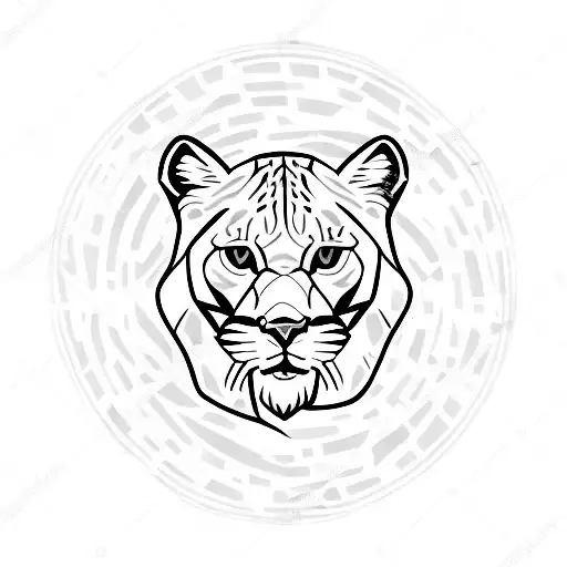 Minimalist "Florida Panther Hiding In Sawgrass" Tattoo Idea BlackInk AI