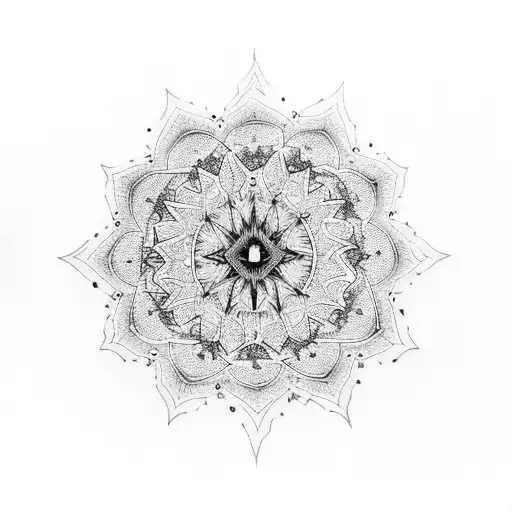 Dark, gothic mandala flash sheet. tattoo design idea