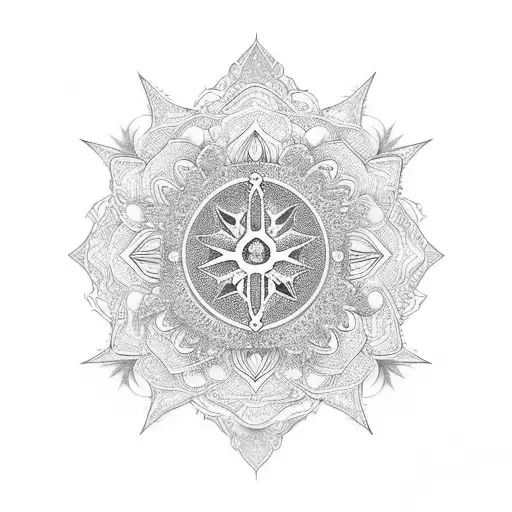 Dark, gothic, mandala flash sheey tattoo design idea