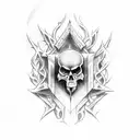 Dark, gothic demonic sigils tattoo design idea