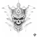 Dark, gothic demonic sigils tattoo design idea