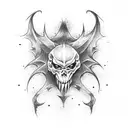 Dark, gothic demonic sigils tattoo design idea