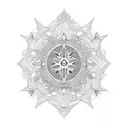 Dark, gothic, mandala flash sheey tattoo design idea