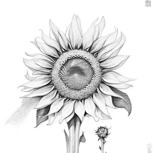 Sunflower tattoo design idea