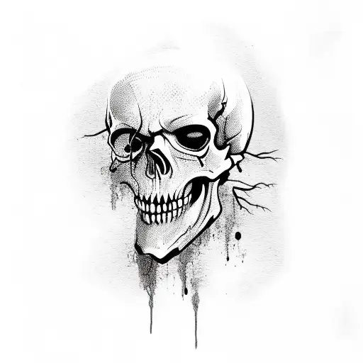 ZOMBIE SKULL tattoo design idea