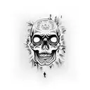 ZOMBIE SKULL tattoo design idea