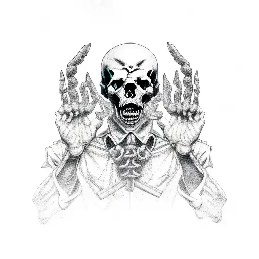 soldiers, demons,skulls, hands tattoo design idea
