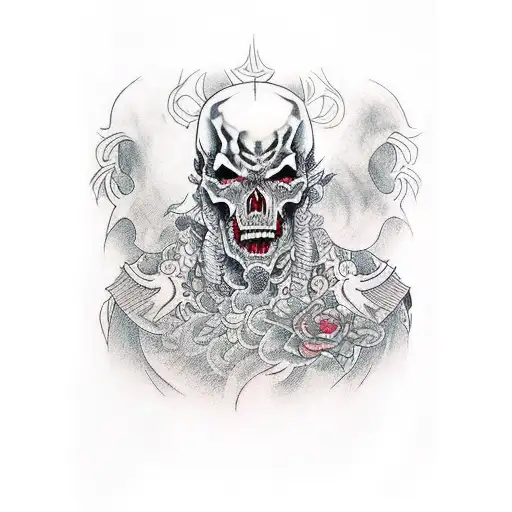 soldiers, demons,skulls, hands tattoo design idea