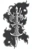 double edged sword tattoo design idea