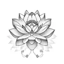 lotus flower with fairy and butterfly tattoo design idea