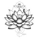 lotus flower with fairy and butterfly tattoo design idea