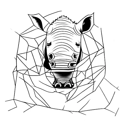 A majestic rhinoceros surrounded by a vibrant vineyard tattoo design idea