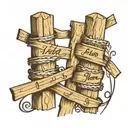 two fence posts with "with you I am" written in cursive out of the wire between the posts tattoo design idea