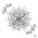 mandala with roses  tattoo design idea