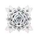 mandala with roses  tattoo design idea
