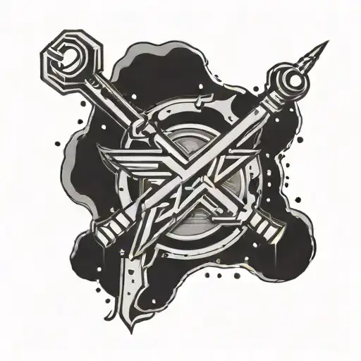 A constellation of Metallica's logo intertwined with tools of the maintenance trade tattoo design idea