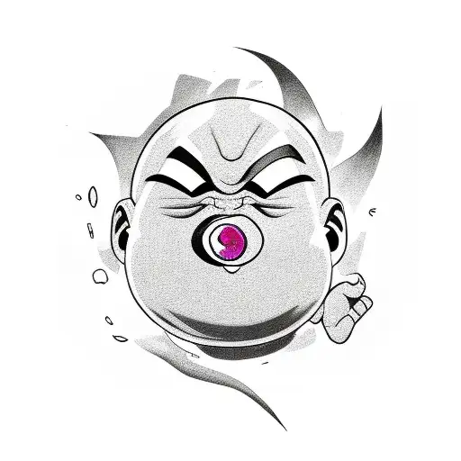 Camiseta Dragon Ball Majin Boo Tattoo IMPRESIÓN DIGITAL