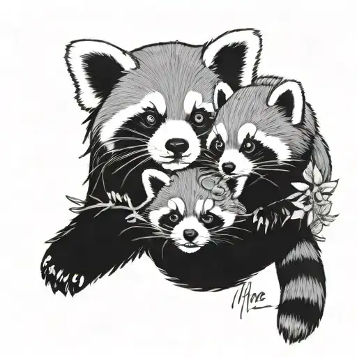Give me a tattoo centered around the phrase "together we've got this" with a red panda and sea turtle tattoo design idea