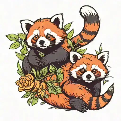 Give me a tattoo centered around the phrase "together we've got this" with a red panda and sea turtle tattoo design idea
