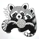 Give me a tattoo centered around the phrase "together we've got this" with a red panda and sea turtle tattoo design idea