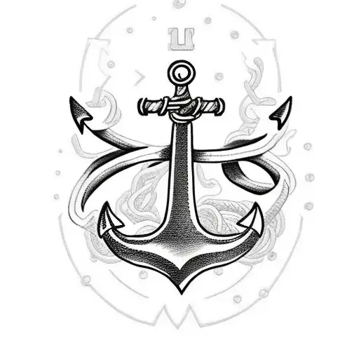 I want an anchor tattoo  about 2 X 3 inches on forearm. I want it to have a banner or scroll on the anchor tattoo design idea