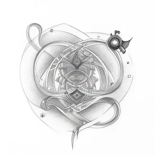  This stunning tattoo design embraces the timeless beauty of the golden ratio, gracefully curving around the shape of th tattoo design idea