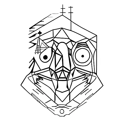 montagne avec écrit Tetra lyres tattoo design idea