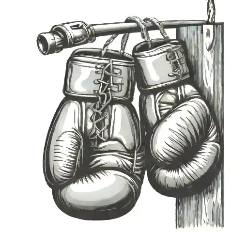 boxing gloves hanging tattoo design idea