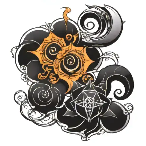 couples tattoo with Aquarius and Capricorn yoga symbols  tattoo design idea