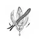 Crossed Tomahawks with feathers tattoo design idea