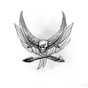 Crossed Tomahawks with feathers tattoo design idea