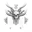 Crossed Tomahawks tattoo design idea