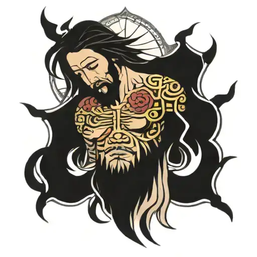 buff jesus christ tattoo design idea