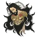 buff jesus christ tattoo design idea