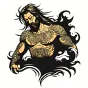 buff jesus christ tattoo design idea