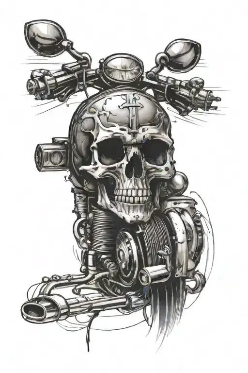 hand sleeve motorcycle and skull tattoo design tattoo design idea