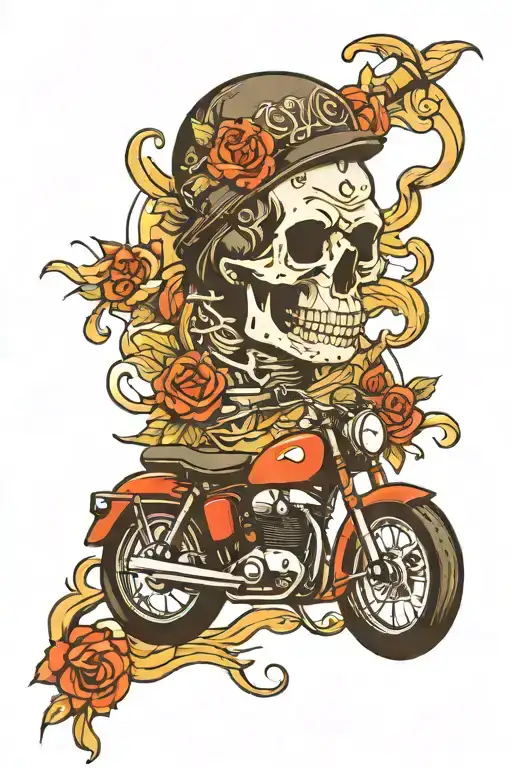 hand sleeve motorcycle and skull tattoo design tattoo design idea