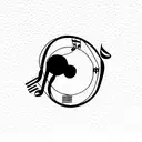 tempus fugit with music tattoo design idea