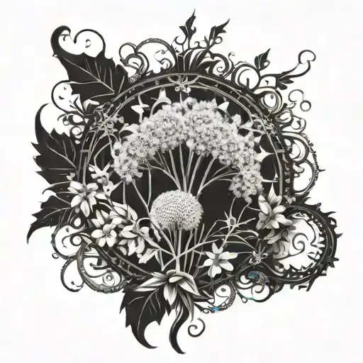 Dandelion flower tattoo design idea