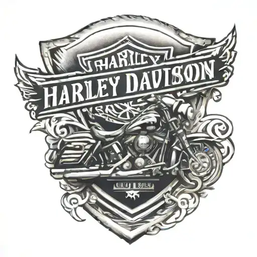 harley davidson bar and shield tattoo design idea