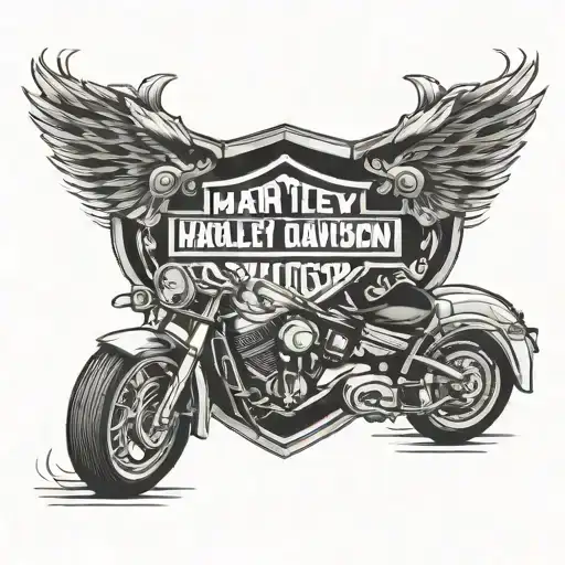 harley davidson bar and shield helmet  tattoo design idea