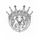 drako with 5 point crown tattoo design idea
